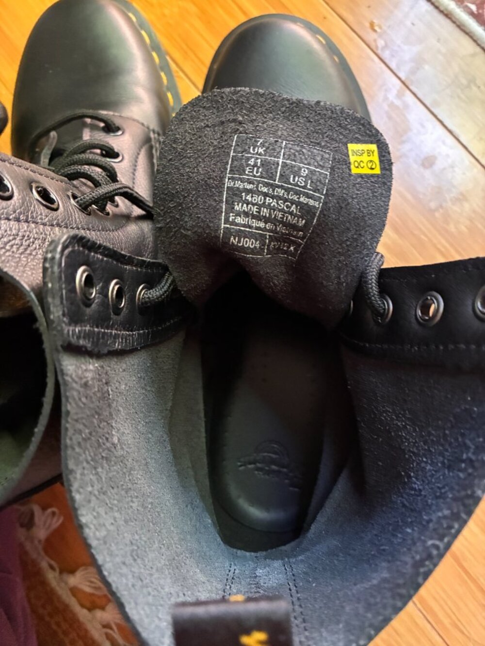 Dr. Martens 1460 Pascal Virginia Black Leather Women's Combat Boots Sz 9 - Picture 5 of 9